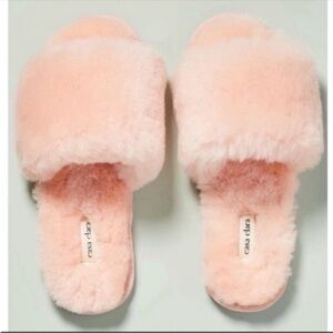 ANTHROPOLOGIE Casa Clara Frankie Shearling Slippers Rose EU36 Cozy NWT